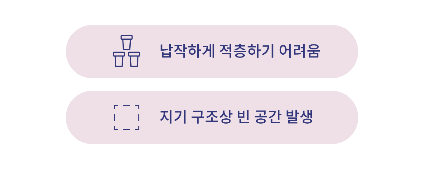 플랜틀리 종이컵 패키지 부피 비교 이미지